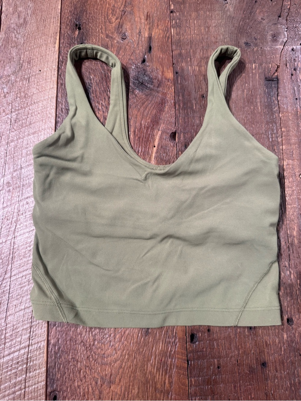 lululemon athletica Olive Green Seamless Crop Brami
